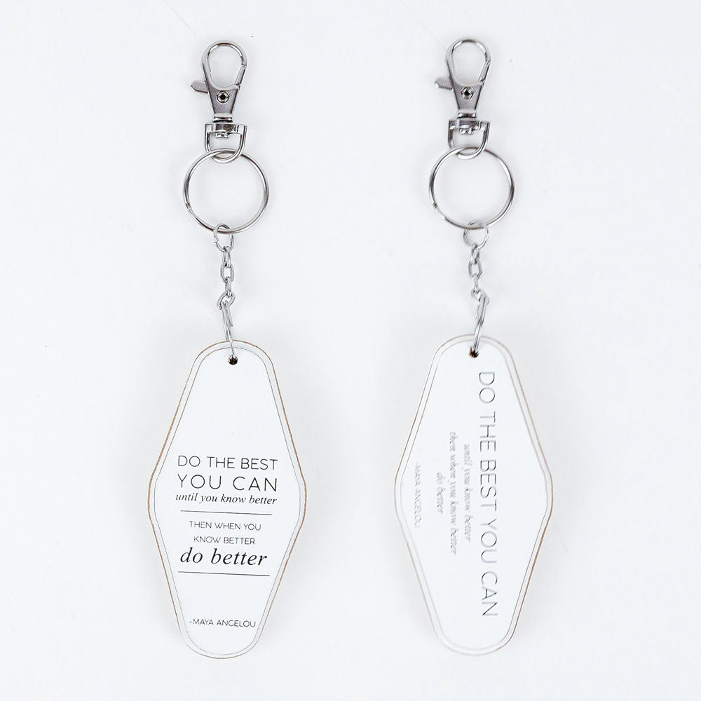 Inspiring Messages Reversible Wood Keychain - Do the best you can