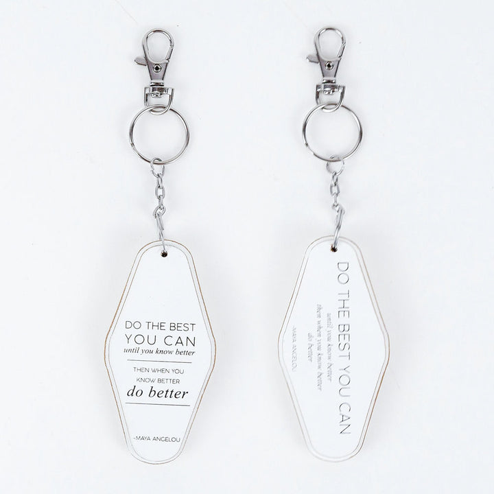 Inspiring Messages Reversible Wood Keychain - Do the best you can