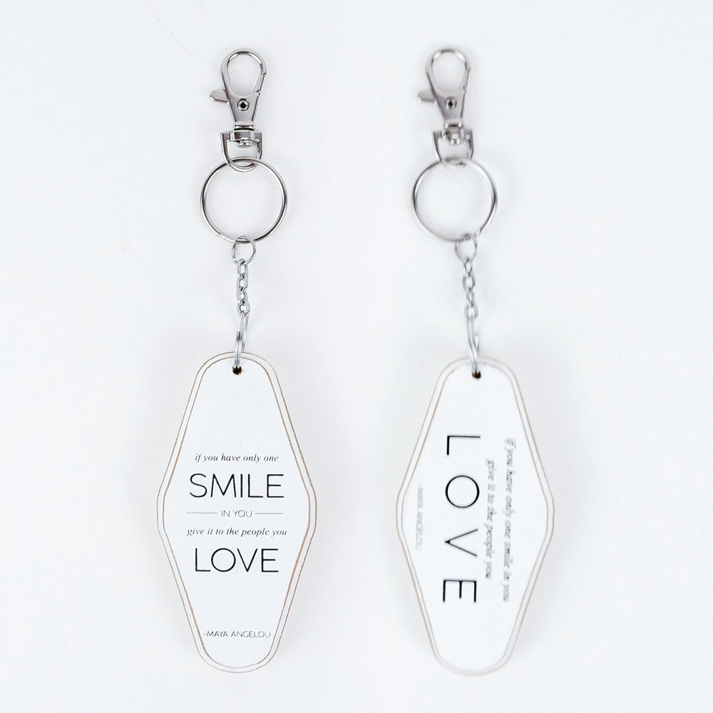Inspiring Messages Reversible Wood Keychain - If you only have one smile