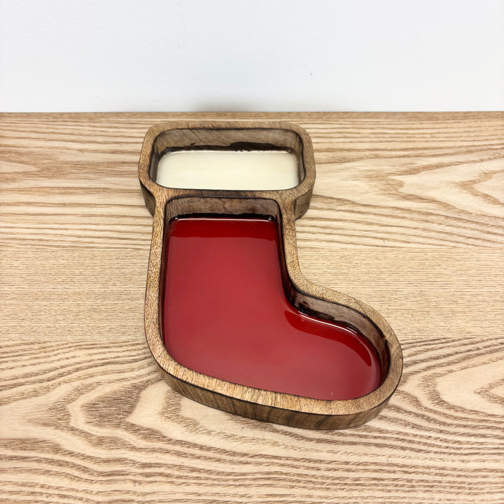 Mango Wood Stocking Serving Dish