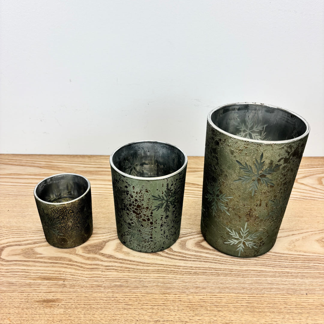 Green Snowflake Candle Holder - 3 sizes available