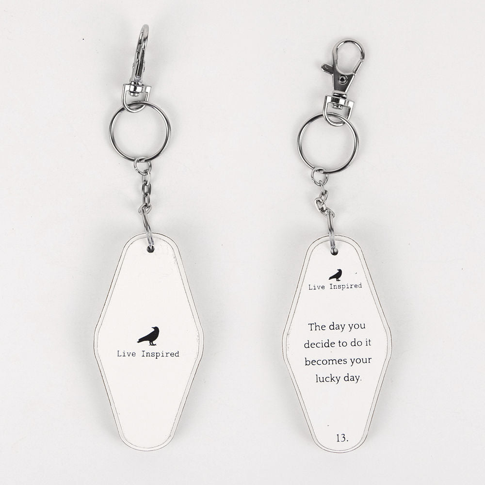 Inspiring Messages Wood Keychain - Your lucky day
