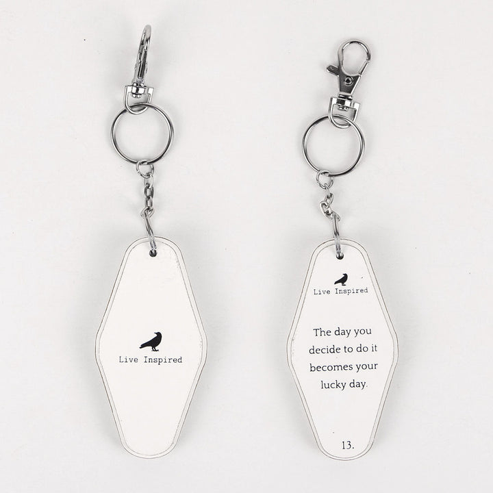 Inspiring Messages Wood Keychain - Your lucky day