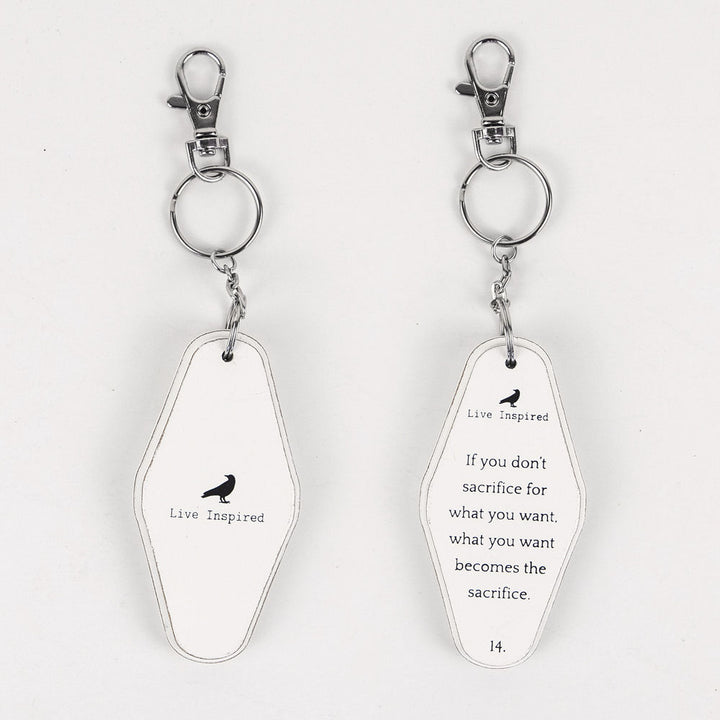 Inspiring Messages Wood Keychain - If you don't sacrifice for what you want