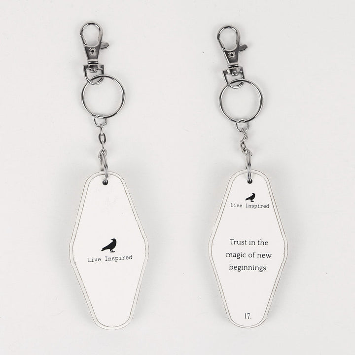 Inspiring Messages Wood Keychain - Trust in the magic of new beginnings