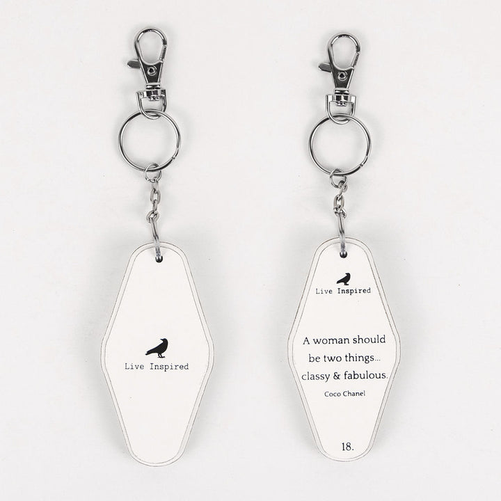 Inspiring Messages Wood Keychain - Classy & Fabulous