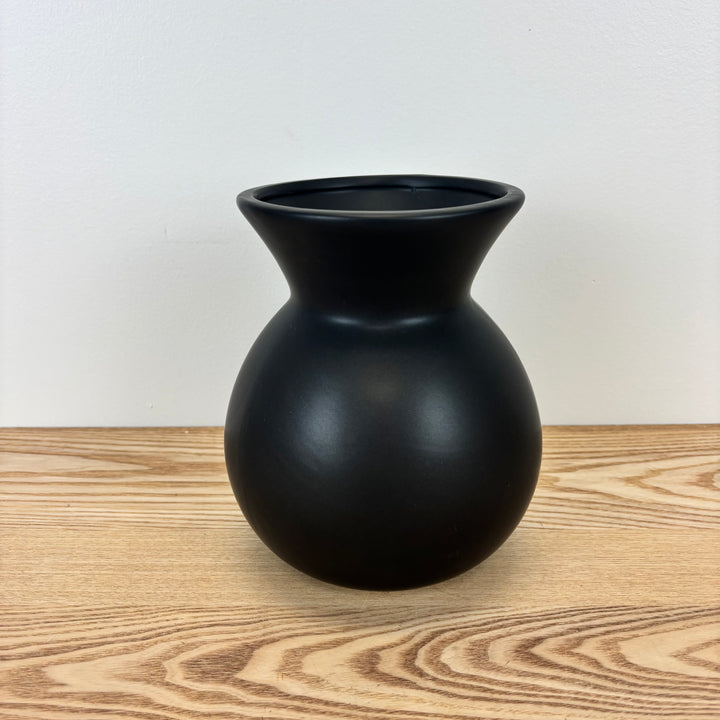 Round Black Vase