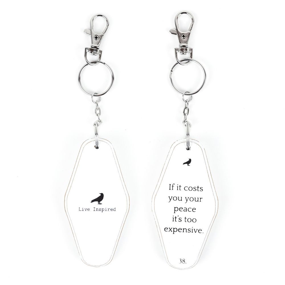 Inspiring Messages Wood Keychain - If it costs your peace