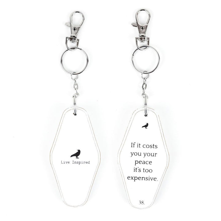 Inspiring Messages Wood Keychain - If it costs your peace