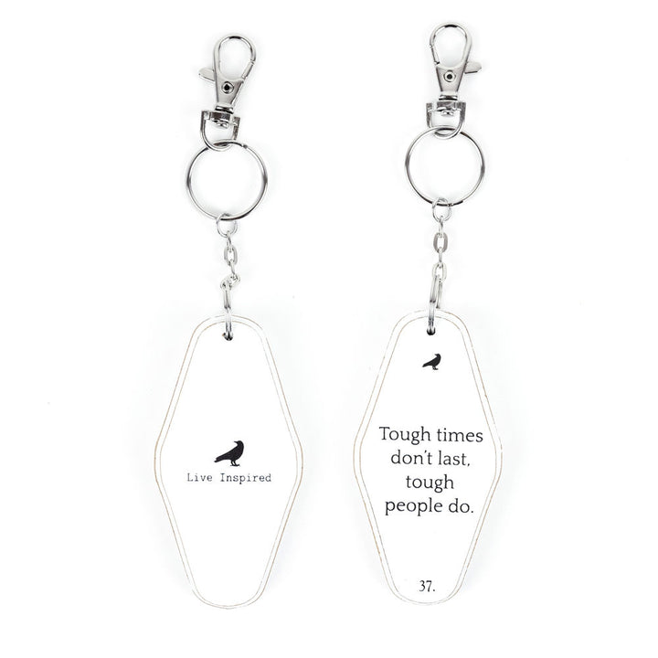 Inspiring Messages Wood Keychain - Tough times don't last