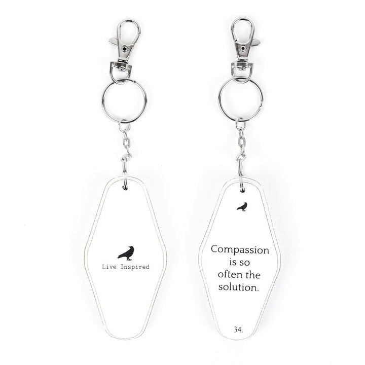 Inspiring Messages Wood Keychain - Compassion is often the solution