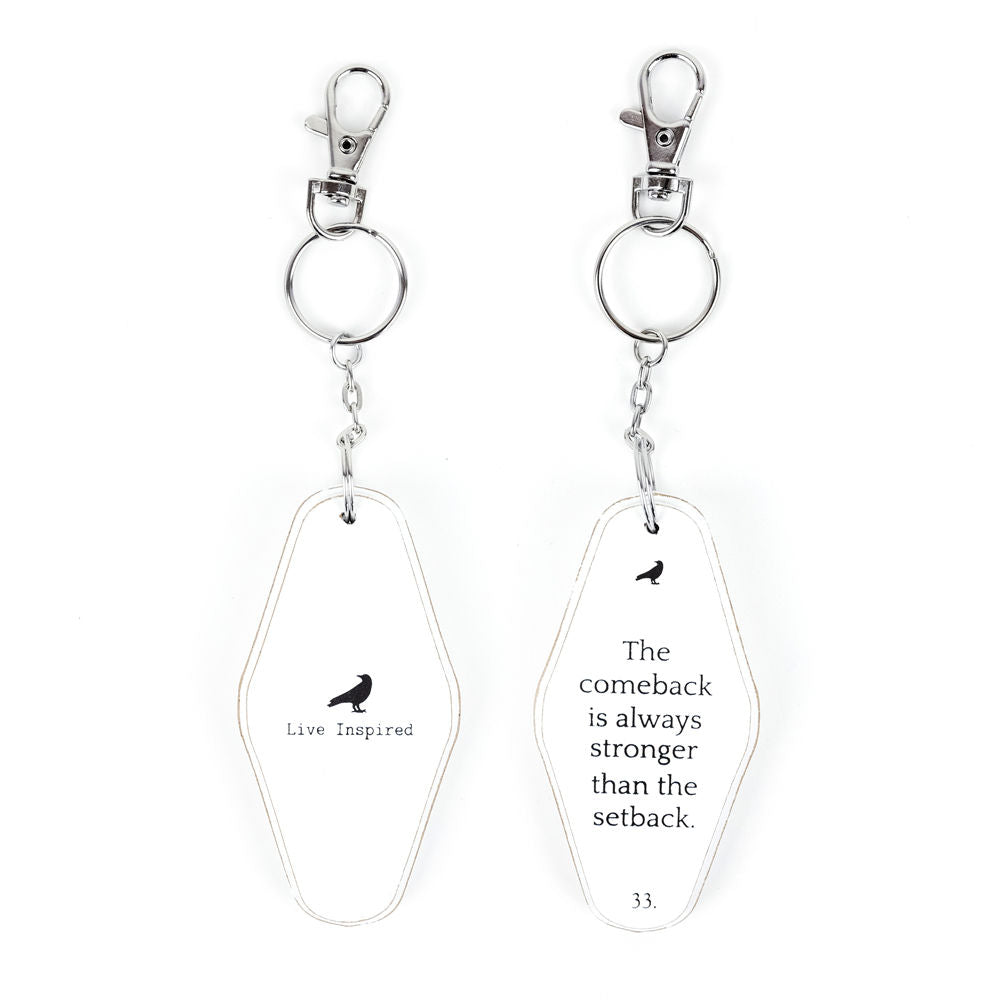 Inspiring Messages Wood Keychain - The comeback is always stronger