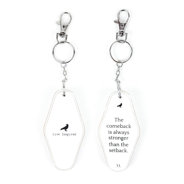 Inspiring Messages Wood Keychain - The comeback is always stronger