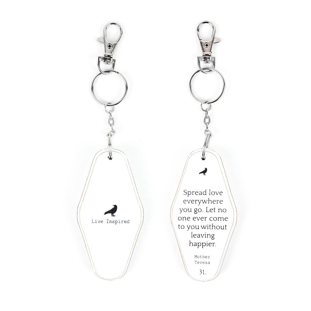 Inspiring Messages Wood Keychain - Spread love everywhere