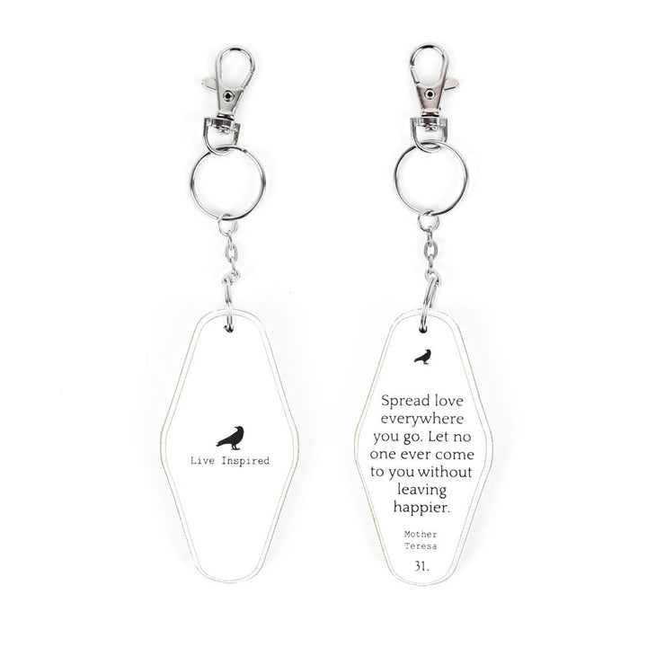 Inspiring Messages Wood Keychain - Spread love everywhere