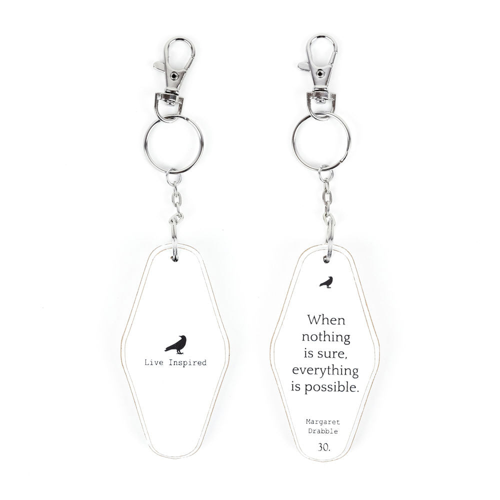 Inspiring Messages Wood Keychain - Everything is possible