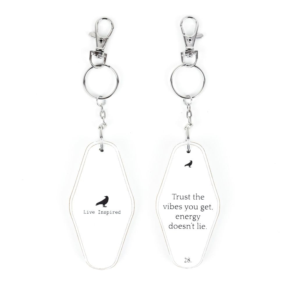 Inspiring Messages Wood Keychain - Trust the vibes you get