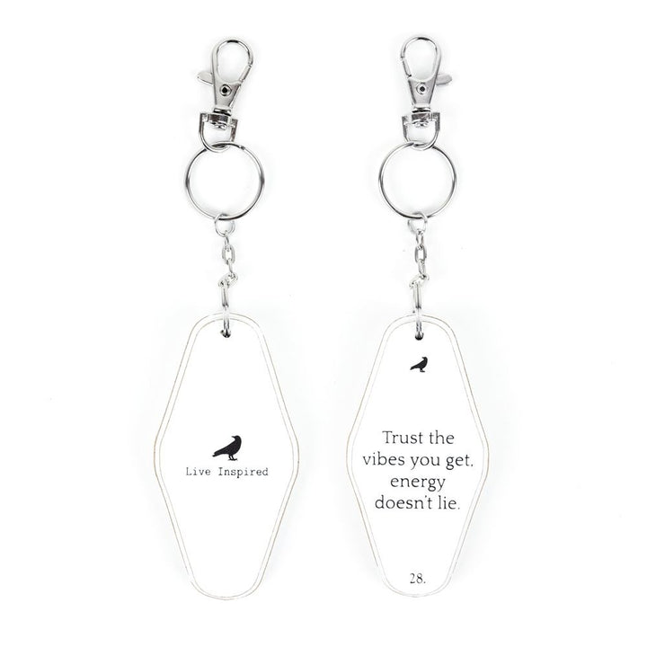 Inspiring Messages Wood Keychain - Trust the vibes you get
