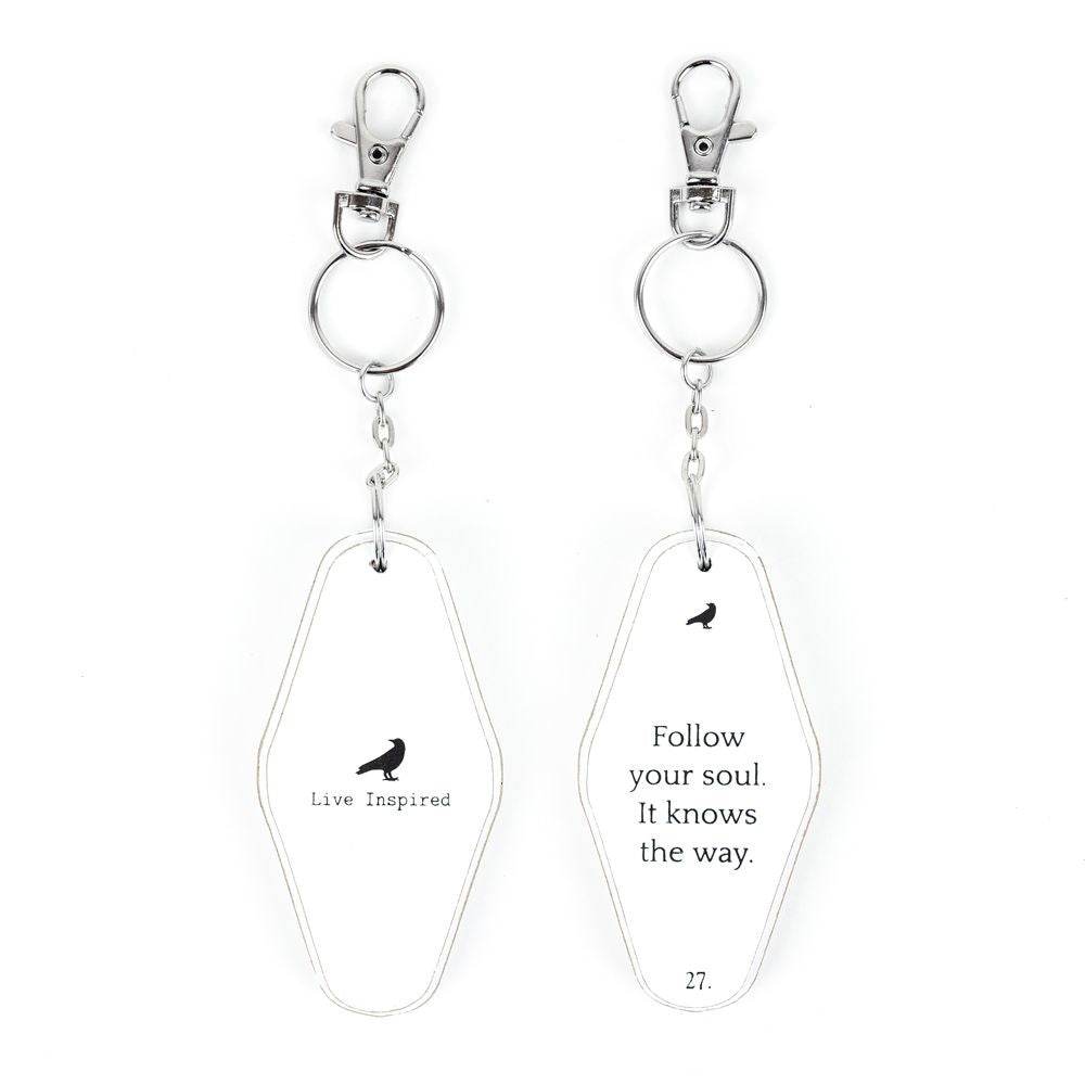 Inspiring Messages Wood Keychain - Follow your soul