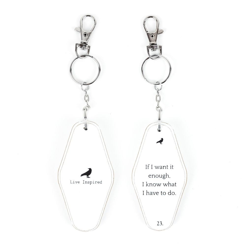 Inspiring Messages Wood Keychain - If I want it enough