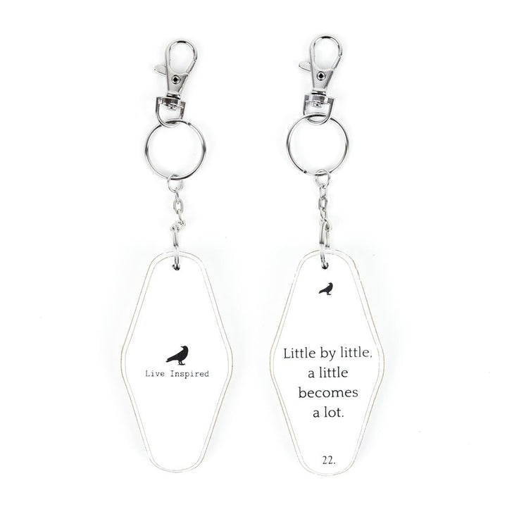 Inspiring Messages Wood Keychain - Little by little