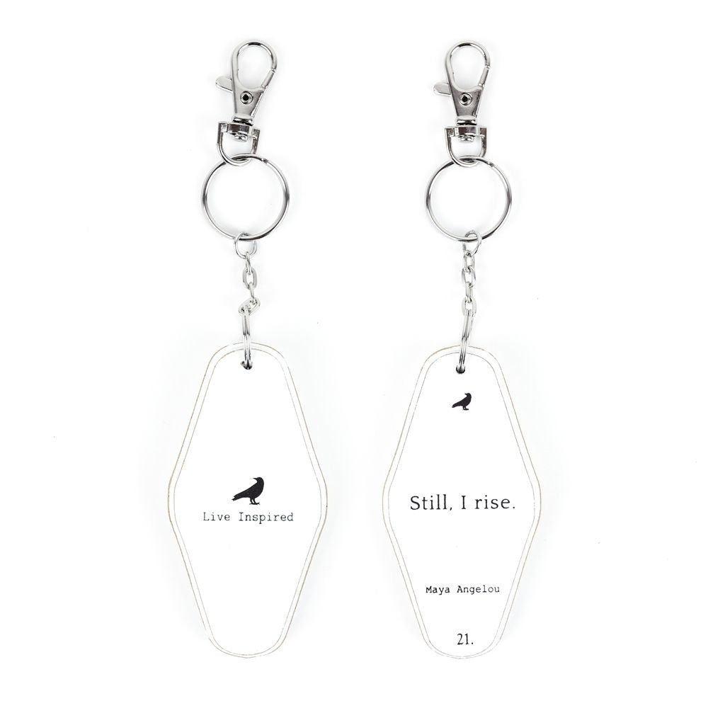 Inspiring Messages Wood Keychain - Still, I rise