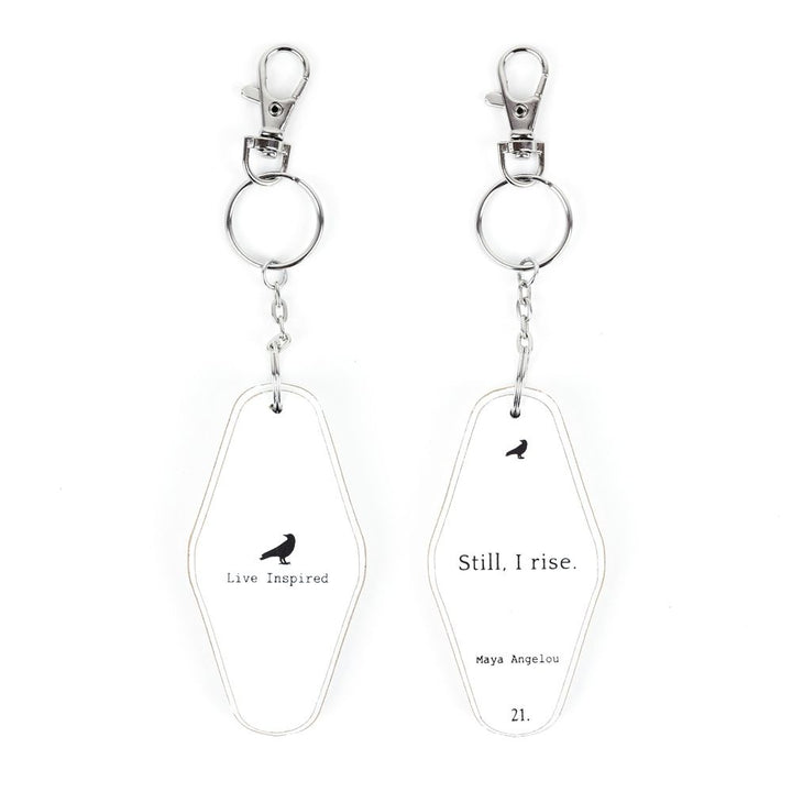 Inspiring Messages Wood Keychain - Still, I rise