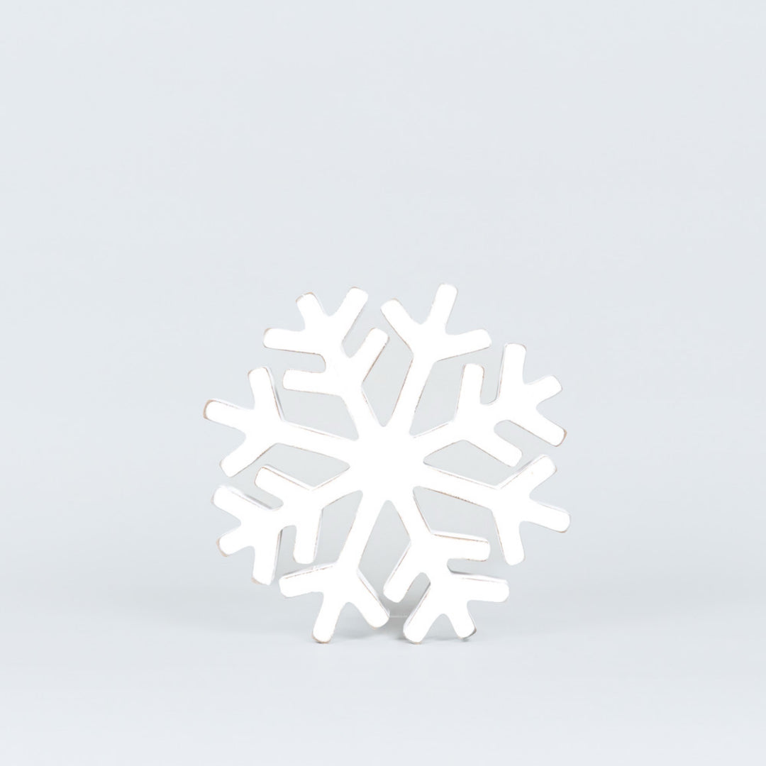 White Wood Snowflake, 2 sizes