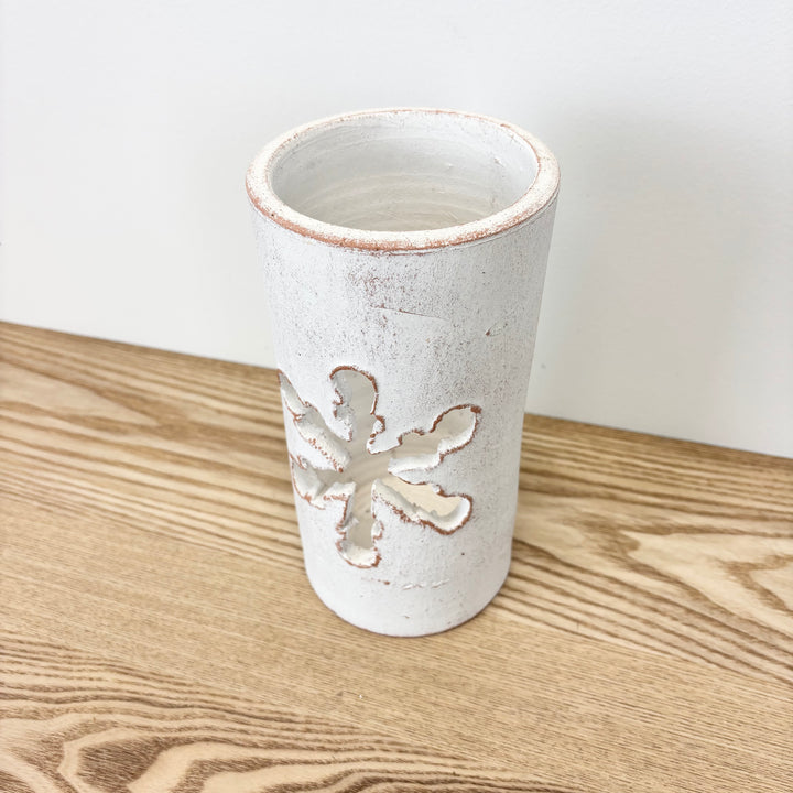 White Clay Snowflake Luminary