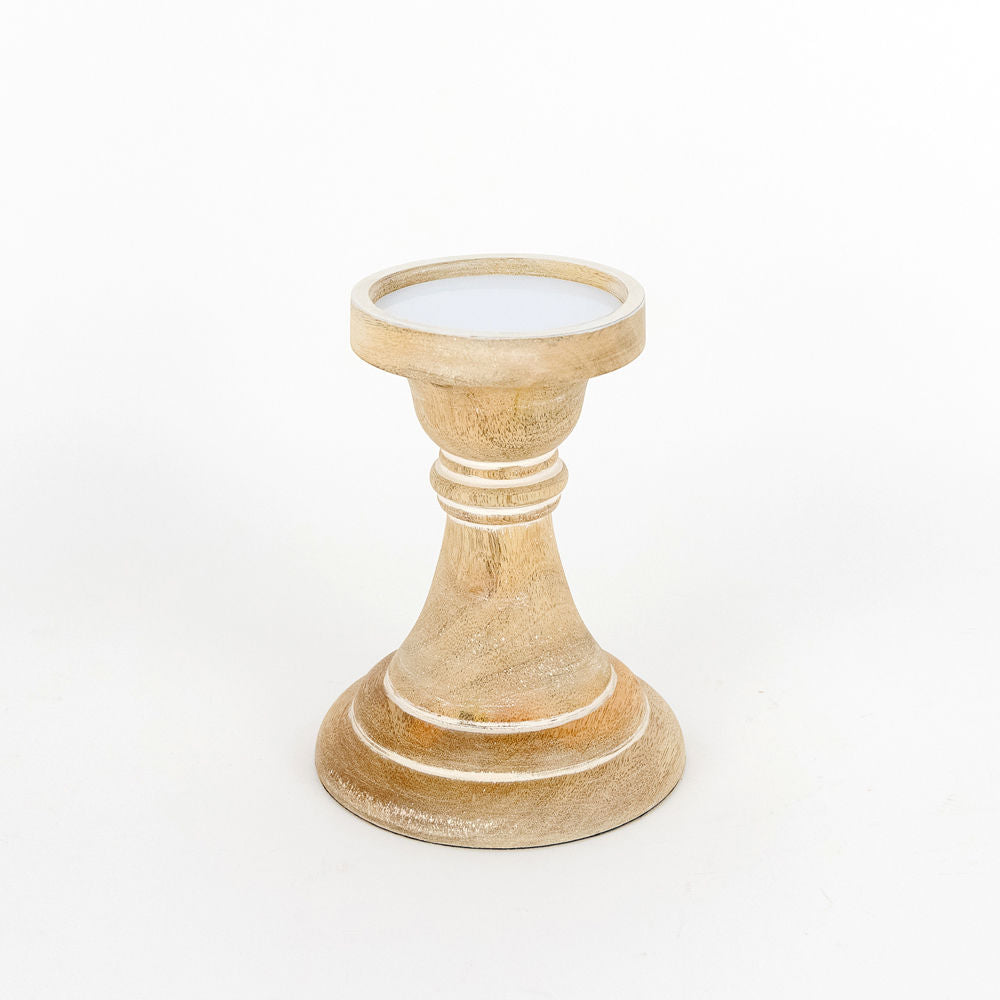 Mango Wood Candle Holder, 2 sizes available