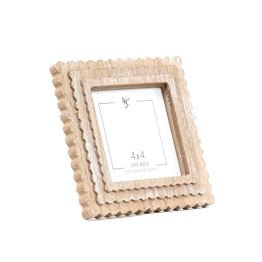 Wood Scallop Photo Frame, 4 sizes, 5 colors