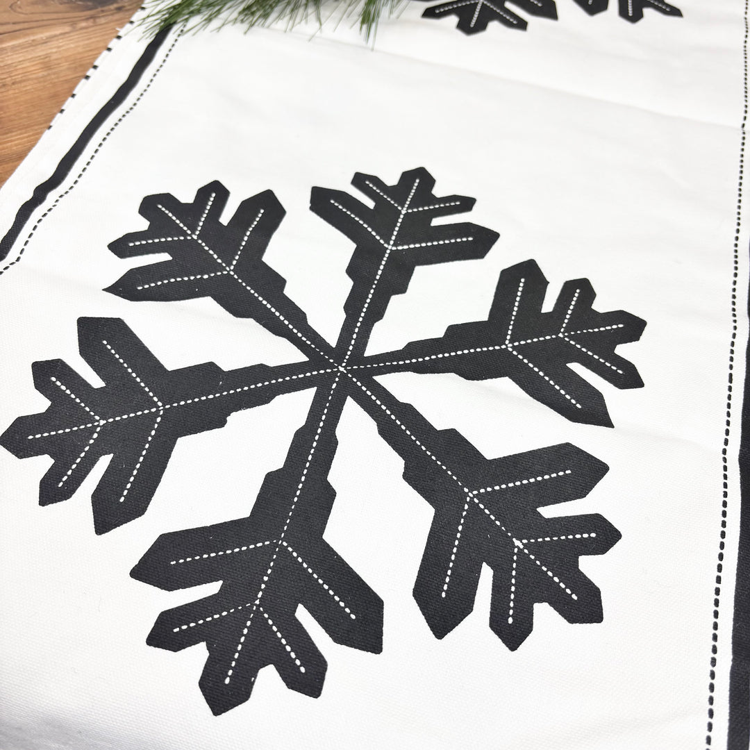 Snowflakes & Stripes Reversible Table Runner