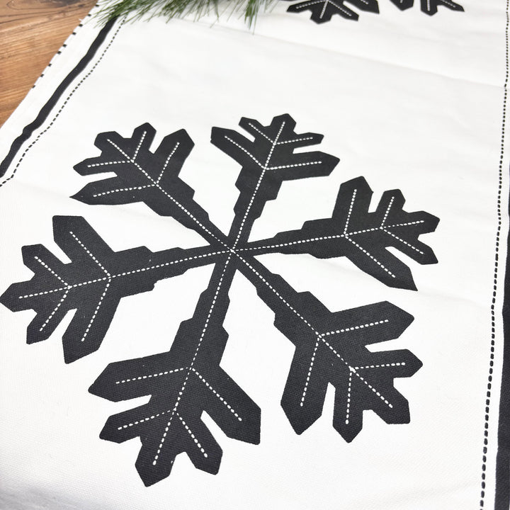 Snowflakes & Stripes Reversible Table Runner