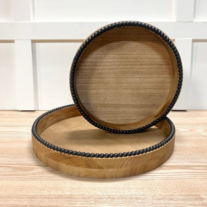 Wood Beaded Trays
