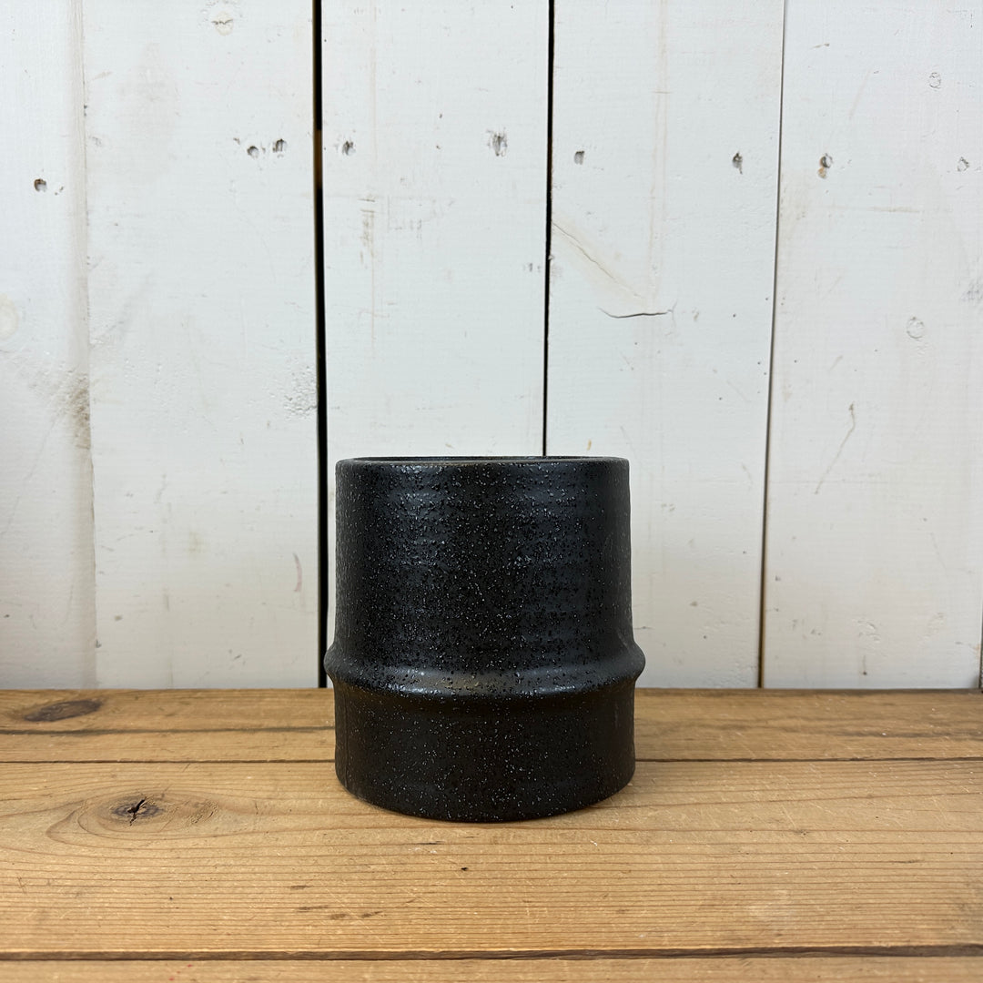 Black Textured Canister Vases