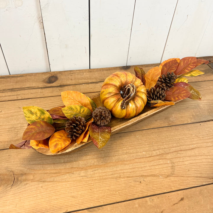 Warm Toned Fall Leaf Collection with Pinecones