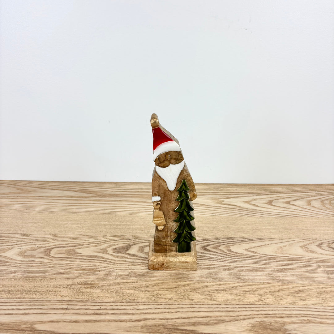 Mango Wood Santa with Tree - 2 Sizes