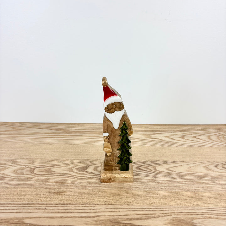 Mango Wood Santa with Tree - 2 Sizes