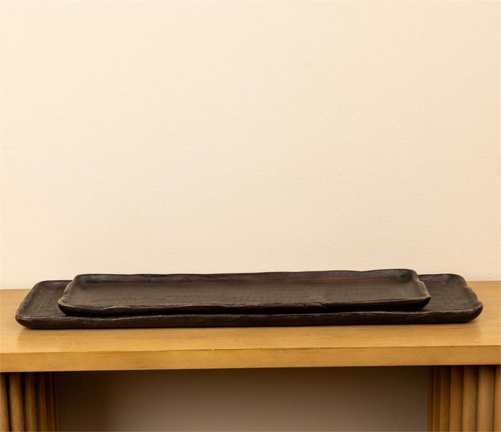Artisanal Dark Wood Trays
