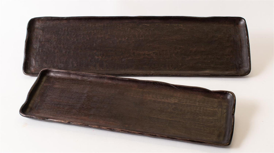 Artisanal Dark Wood Trays