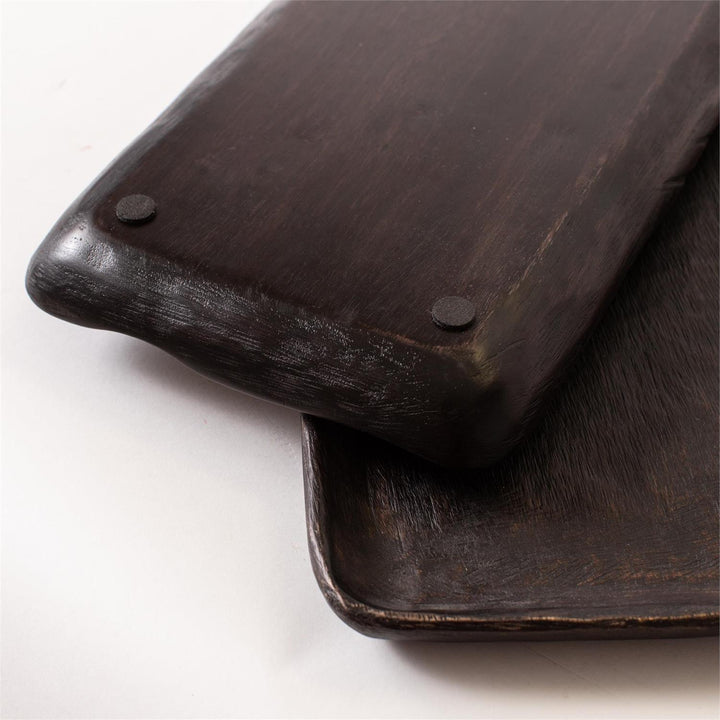 Artisanal Dark Wood Trays