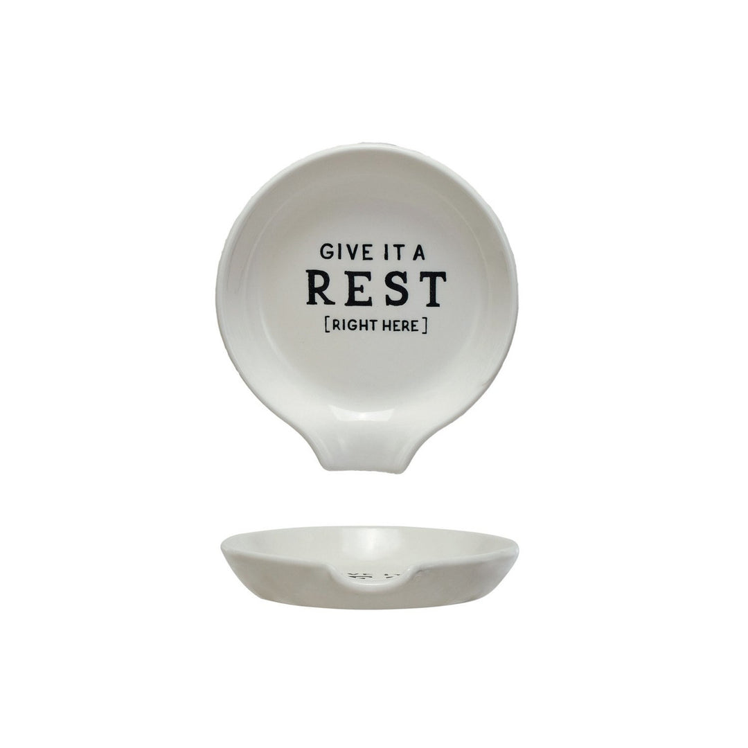 Stoneware Spoon Rest - "Give It A Rest"