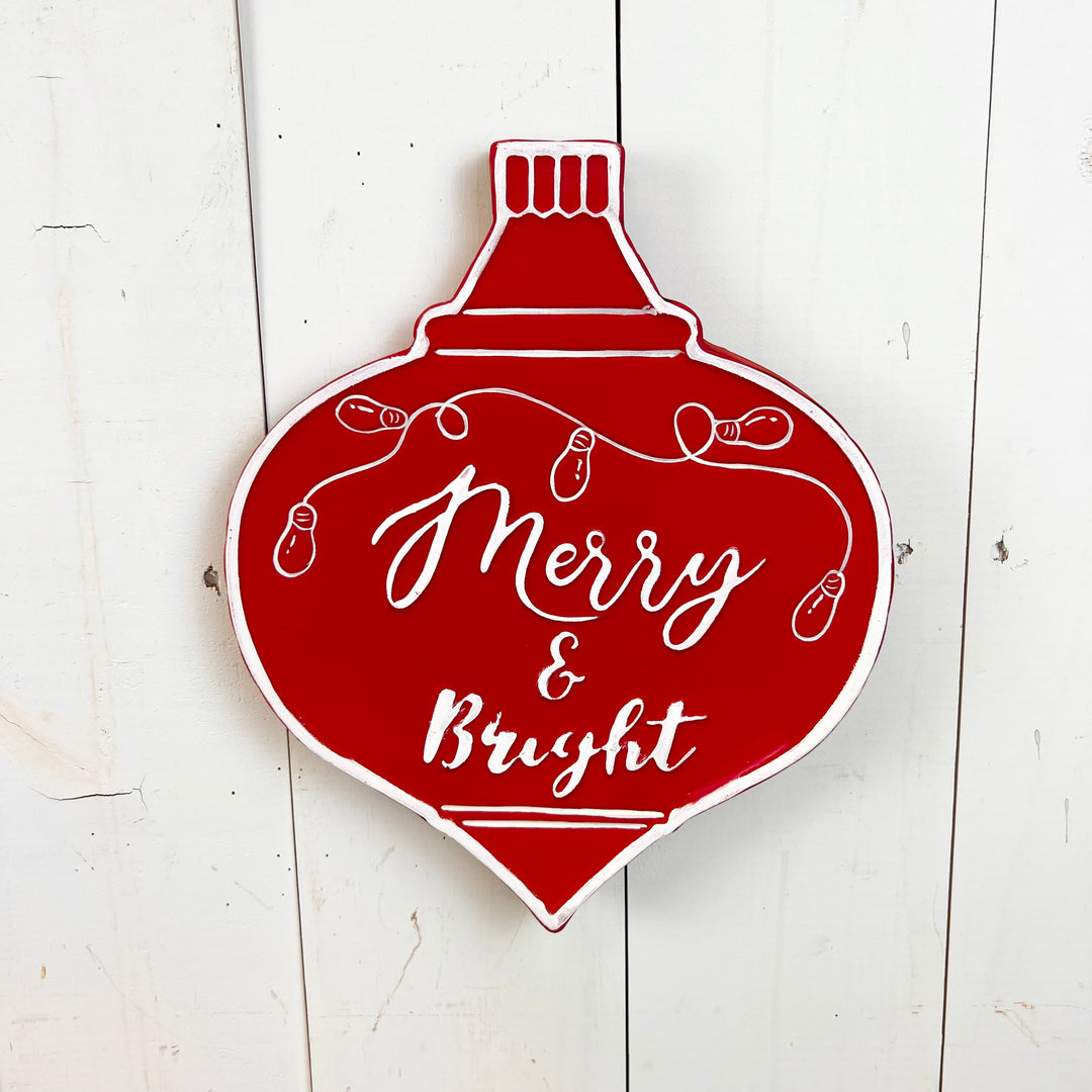Red Embossed Christmas Signage