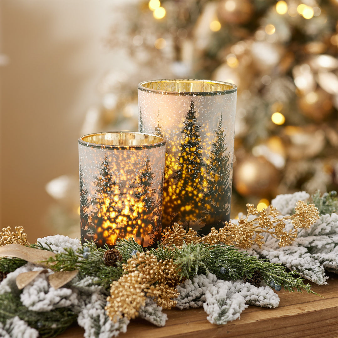 Evergreen Forest Glass Votive Holder - 3 Sizes
