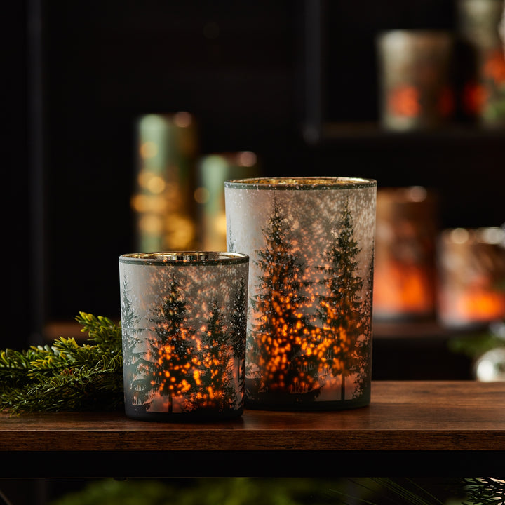 Evergreen Forest Glass Votive Holder - 3 Sizes