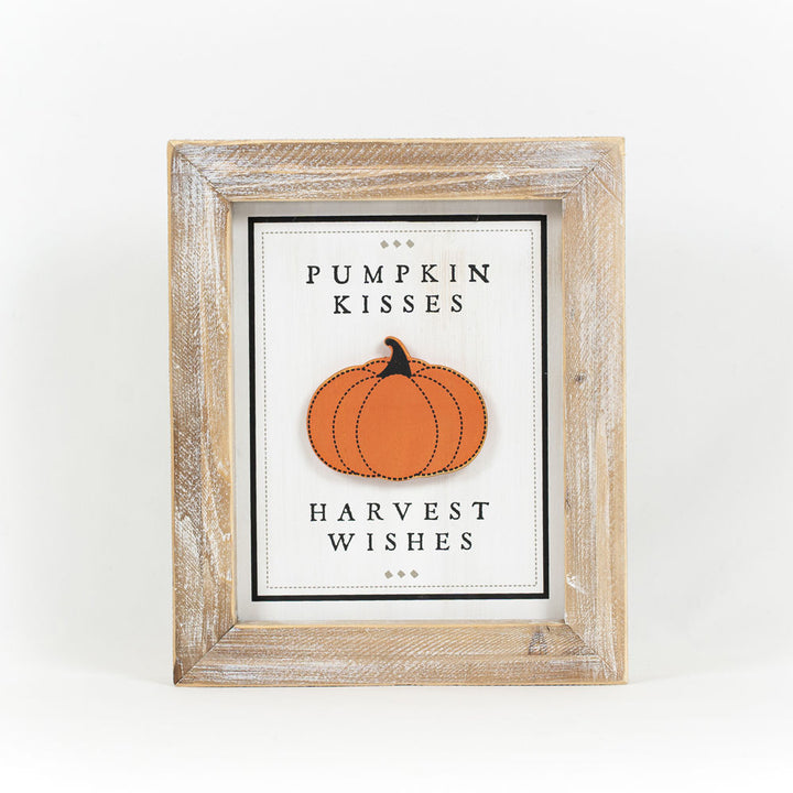 Just Keep Spinning / Pumpkin Kisses Reversible Wood Sign