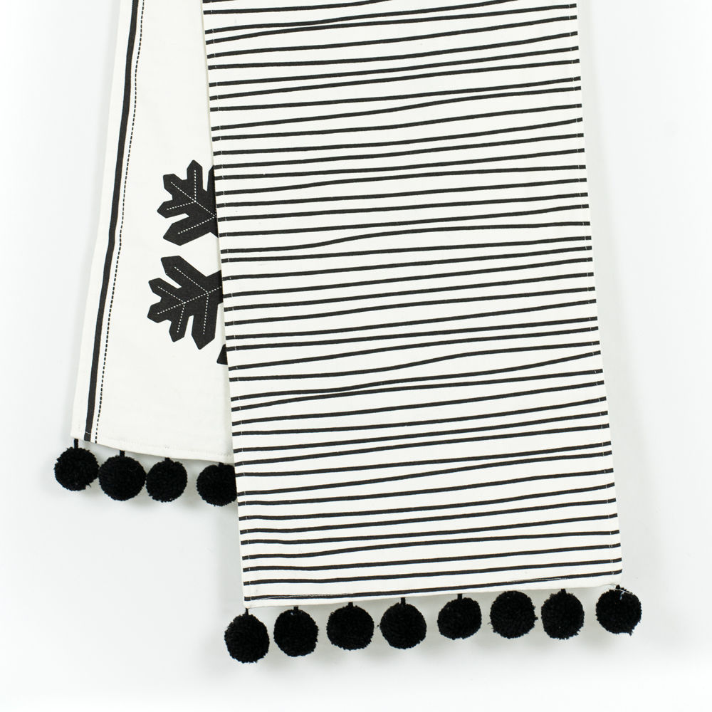 Snowflakes & Stripes Reversible Table Runner
