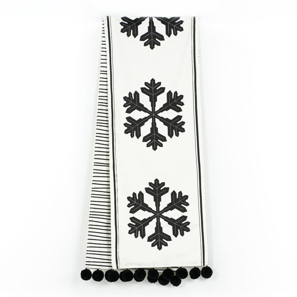 Snowflakes & Stripes Reversible Table Runner