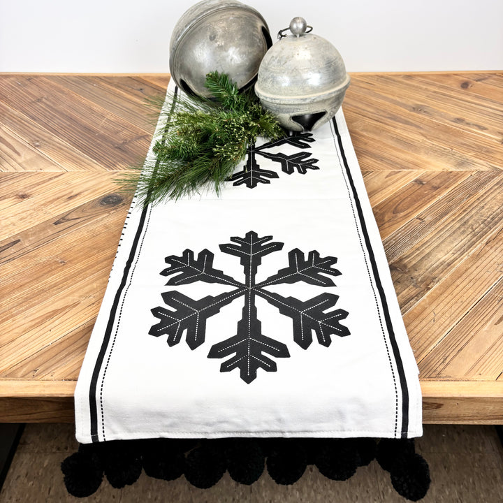 Snowflakes & Stripes Reversible Table Runner
