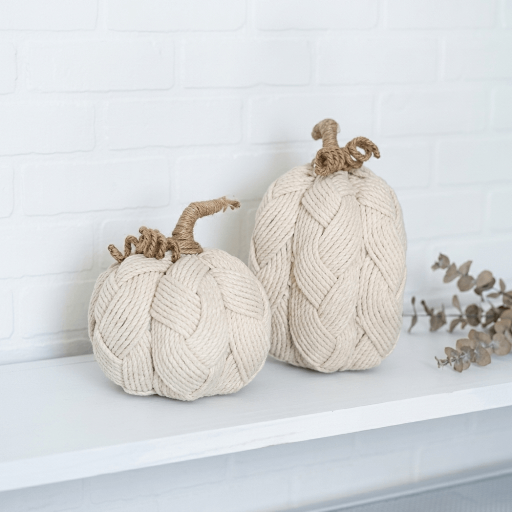 Rope Pumpkins, Set of 2 - 2 colors available